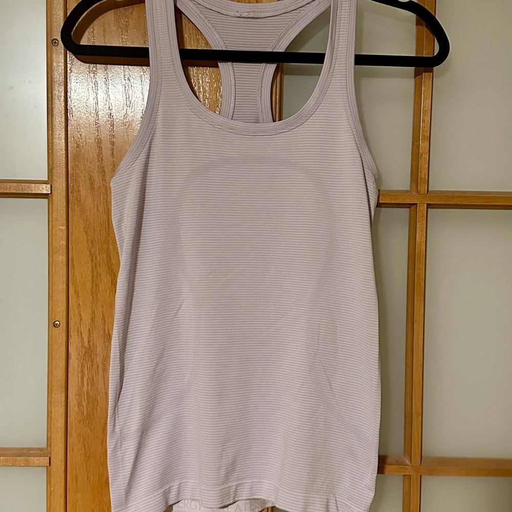 Lulu swiftly tech racerback tank in light purple